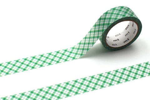 overlapped fine gingham check green